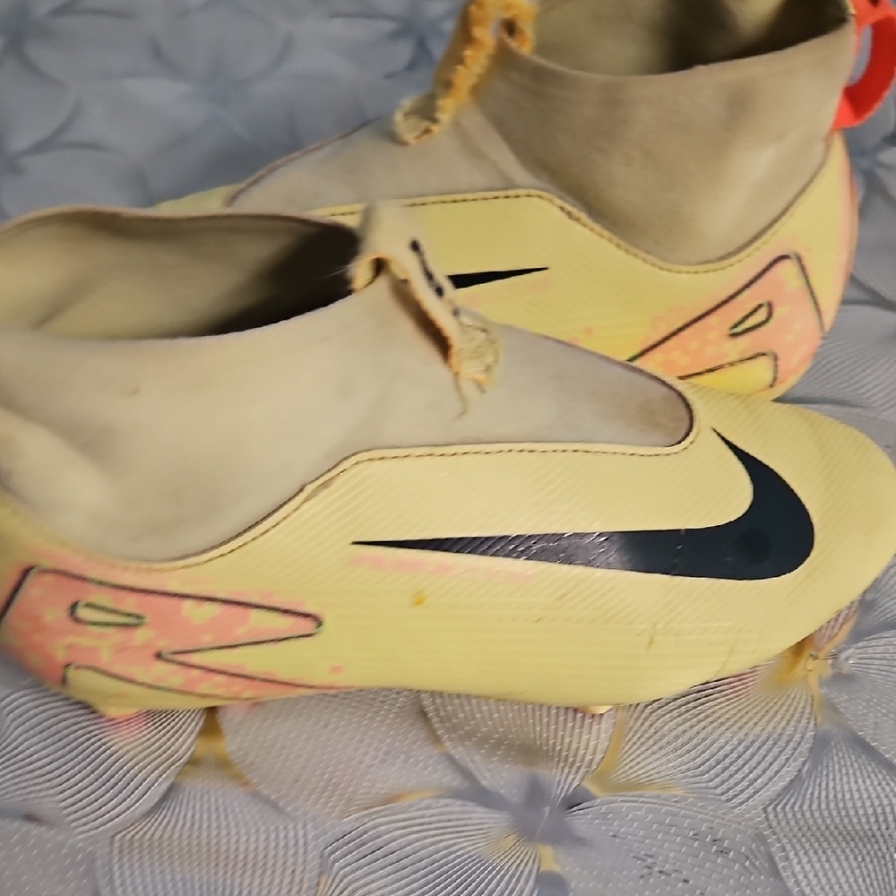 Nike Kids Yellow and Pink Soccer Cleats